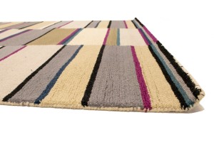 Multicolored Stripes 5X8 Hand-Tufted Modern Rug