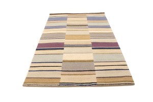 Multicolored Stripes 5X8 Hand-Tufted Modern Rug