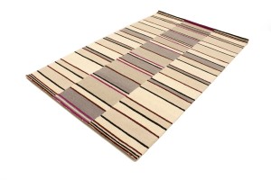 Multicolored Stripes 5X8 Hand-Tufted Modern Rug