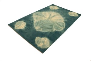 Teal Tie-Dye 5X8 Hand-Tufted Modern Rug