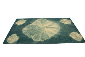 Teal Tie-Dye 5X8 Hand-Tufted Modern Rug