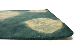 Teal Tie-Dye 5X8 Hand-Tufted Modern Rug