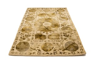 Cream & Brown Abstract 5X8 Hand-Tufted Modern Rug