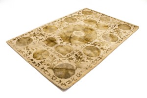 Cream & Brown Abstract 5X8 Hand-Tufted Modern Rug
