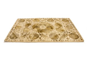 Cream & Brown Abstract 5X8 Hand-Tufted Modern Rug