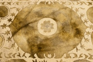 Cream & Brown Abstract 5X8 Hand-Tufted Modern Rug