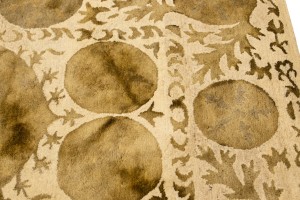 Cream & Brown Abstract 5X8 Hand-Tufted Modern Rug