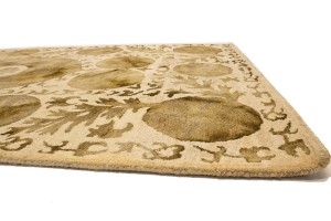 Cream & Brown Abstract 5X8 Hand-Tufted Modern Rug
