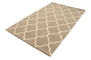 Pastel Brown Trellis 5X8 Hand-Tufted Modern Rug