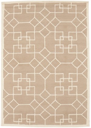 Khaki Geometric 5X8 Hand-Tufted Modern Rug