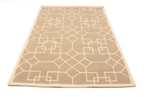 Khaki Geometric 5X8 Hand-Tufted Modern Rug