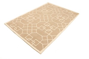 Khaki Geometric 5X8 Hand-Tufted Modern Rug