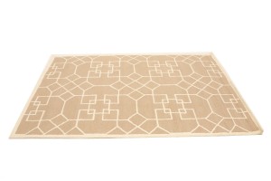 Khaki Geometric 5X8 Hand-Tufted Modern Rug