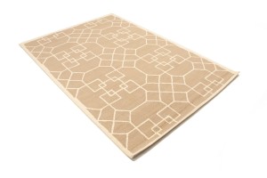 Khaki Geometric 5X8 Hand-Tufted Modern Rug