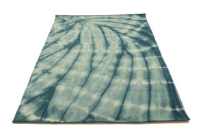 Dark Teal Tie-Dye 5X8 Hand-Tufted Modern Rug