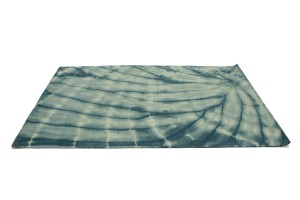 Dark Teal Tie-Dye 5X8 Hand-Tufted Modern Rug