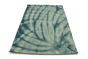 Dark Teal Tie-Dye 5X8 Hand-Tufted Modern Rug