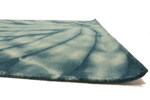 Dark Teal Tie-Dye 5X8 Hand-Tufted Modern Rug