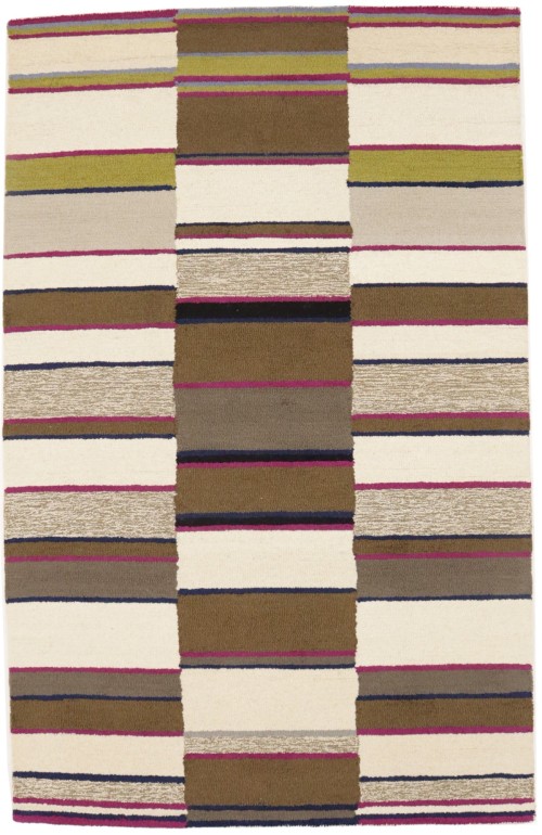 Beige & Fuchsia Trellis 5X8 Hand-Tufted Modern Rug