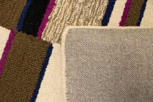 Beige & Fuchsia Trellis 5X8 Hand-Tufted Modern Rug