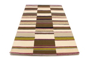 Beige & Fuchsia Trellis 5X8 Hand-Tufted Modern Rug