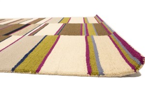 Beige & Fuchsia Trellis 5X8 Hand-Tufted Modern Rug