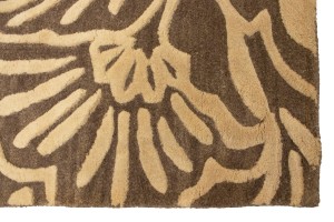 Brown & Cream Floral 5X8 Hand-Tufted Modern Rug
