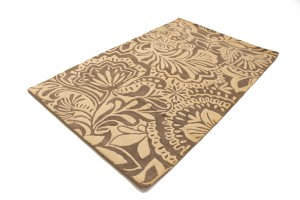 Brown & Cream Floral 5X8 Hand-Tufted Modern Rug