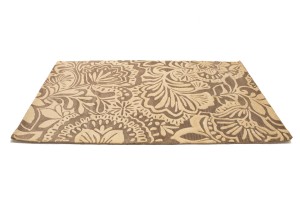 Brown & Cream Floral 5X8 Hand-Tufted Modern Rug