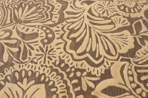 Brown & Cream Floral 5X8 Hand-Tufted Modern Rug