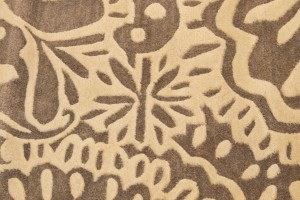 Brown & Cream Floral 5X8 Hand-Tufted Modern Rug