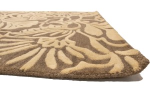 Brown & Cream Floral 5X8 Hand-Tufted Modern Rug