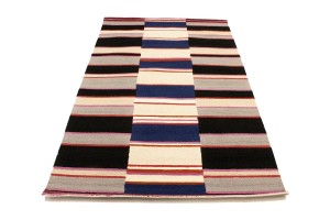Multicolored Stripes 5X8 Hand-Tufted Modern Rug
