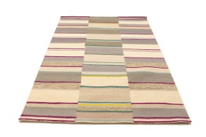 Multicolored Stripes 5X8 Hand-Tufted Modern Rug