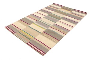 Multicolored Stripes 5X8 Hand-Tufted Modern Rug