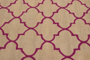 Beige & Fuchsia Trellis 5X8 Hand-Tufted Modern Rug