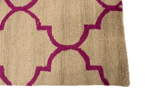 Beige & Fuchsia Trellis 5X8 Hand-Tufted Modern Rug