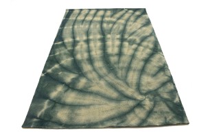 Dark Teal Tie-Dye 5X8 Hand-Tufted Modern Rug