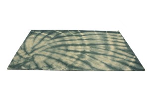 Dark Teal Tie-Dye 5X8 Hand-Tufted Modern Rug