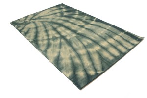 Dark Teal Tie-Dye 5X8 Hand-Tufted Modern Rug