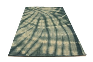 Dark Teal Tie-Dye 5X8 Hand-Tufted Modern Rug