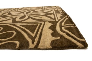 Brown & Beige Floral 5X8 Hand-Tufted Modern Rug