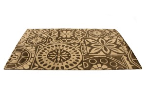 Brown & Beige Floral 5X8 Hand-Tufted Modern Rug