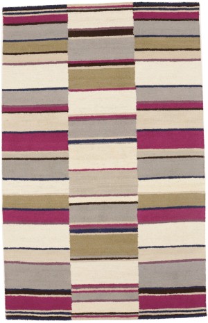 Multicolored Stripes 5X8 Hand-Tufted Modern Rug