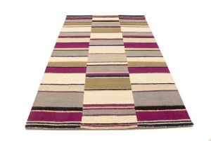 Multicolored Stripes 5X8 Hand-Tufted Modern Rug