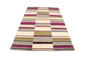 Multicolored Stripes 5X8 Hand-Tufted Modern Rug