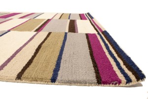 Multicolored Stripes 5X8 Hand-Tufted Modern Rug