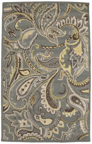 Gray Floral 5X8 Hand-Tufted Modern Rug
