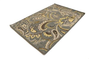 Gray Floral 5X8 Hand-Tufted Modern Rug