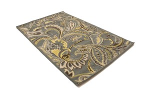 Gray Floral 5X8 Hand-Tufted Modern Rug